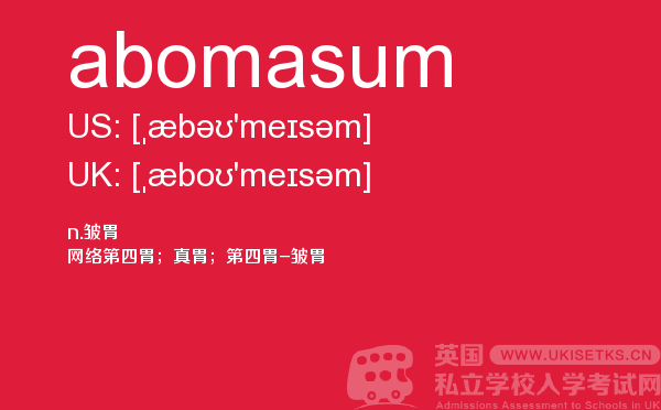 【abomasum】 - UKiset备考词汇