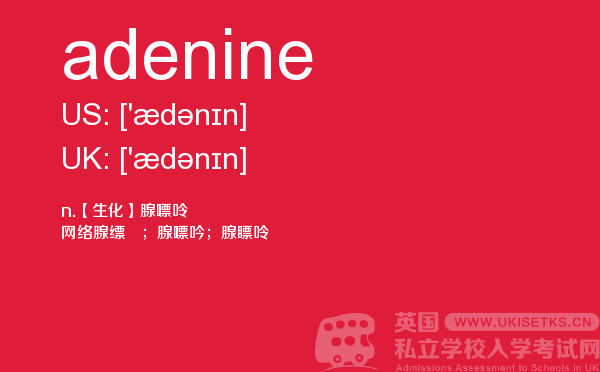【adenine】 - UKiset备考词汇