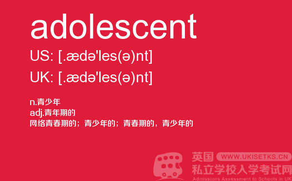 【adolescent】 - UKiset备考词汇