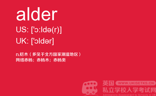 【alder】 - UKiset备考词汇