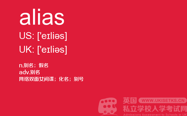 【alias】 - UKiset备考词汇