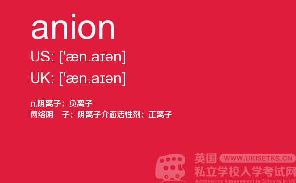【anion】 - UKiset备考词汇