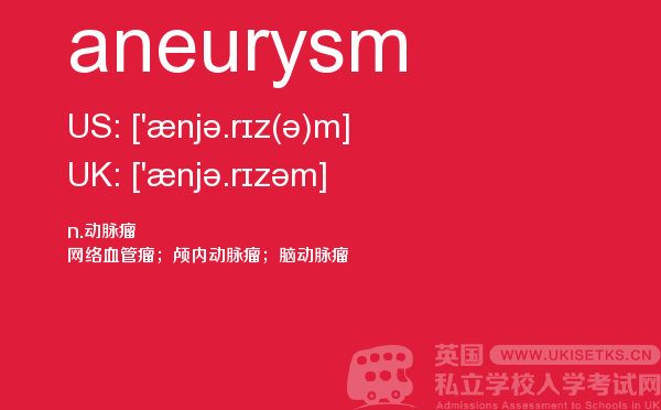 【aneurysm】 - UKiset备考词汇