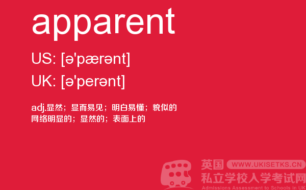 【apparent】 - UKiset备考词汇