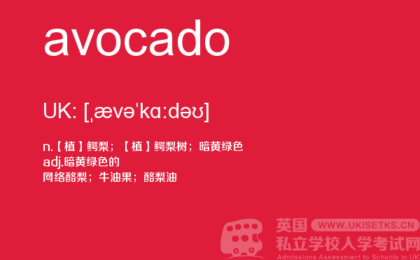 【avocado】 - UKiset备考词汇