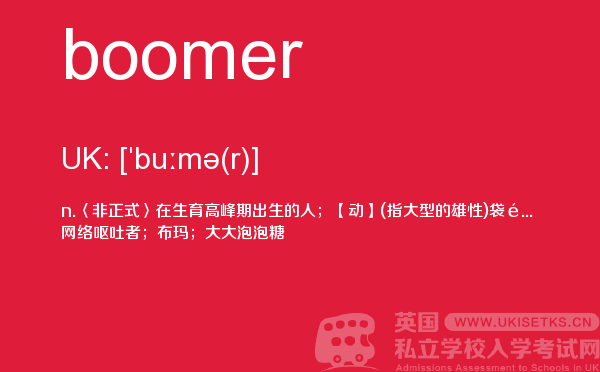 【boomer】 - UKiset备考词汇