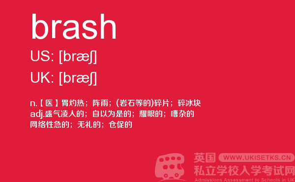 【brash】 - UKiset备考词汇