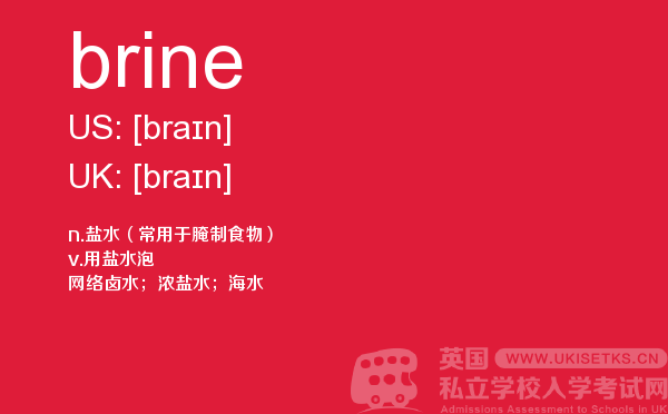 【brine】 - UKiset备考词汇