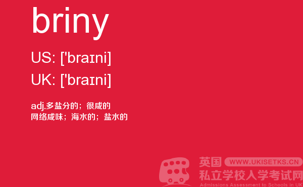 【briny】 - UKiset备考词汇