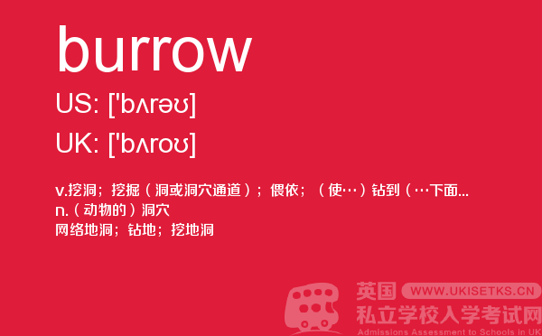 【burrow】 - UKiset备考词汇
