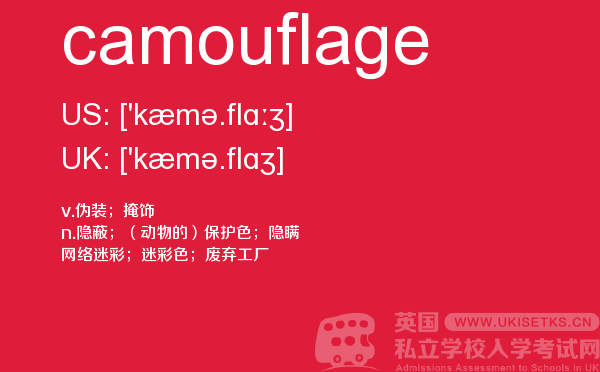 【camouflage】 - UKiset备考词汇