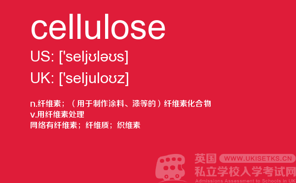 【cellulose】 - UKiset备考词汇