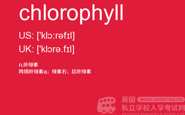 【chlorophyll】 - UKiset备考词汇