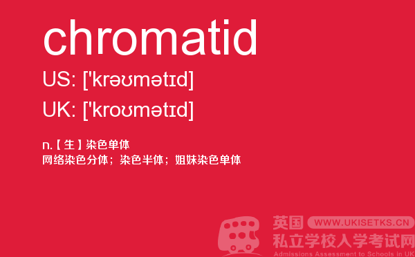 【chromatid】 - UKiset备考词汇