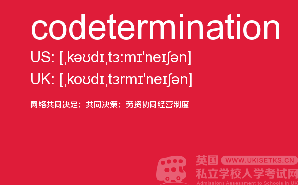 【codetermination】 - UKiset备考词汇