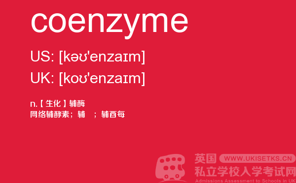 【coenzyme】 - UKiset备考词汇