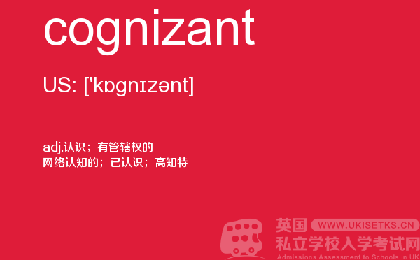 【cognizant】 - UKiset备考词汇